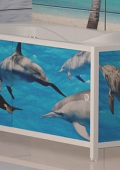фото Экран п/в Ультра легкий Арт 1,48 Дельфины