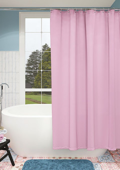 фото Шторка для ванной комнаты, розовая, TRENDY