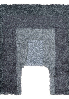 фото Коврик для ванной комнаты хлопковый Прямоугольник серый, LOFT с U-вырезом 50*50 cm